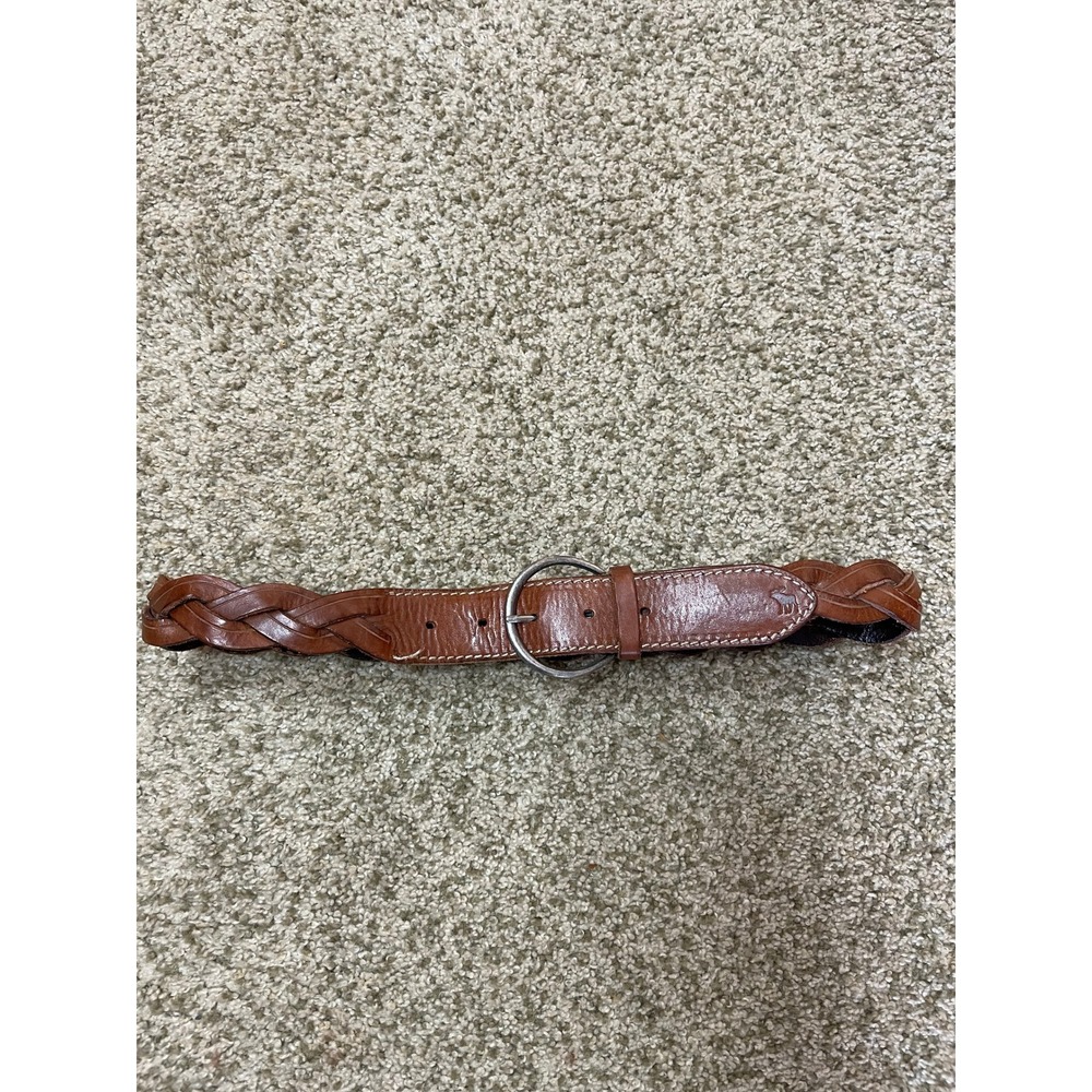 Abercrombie Brown Braided Genuine Leather Belt Size 28-33 Waist Preppy Boho